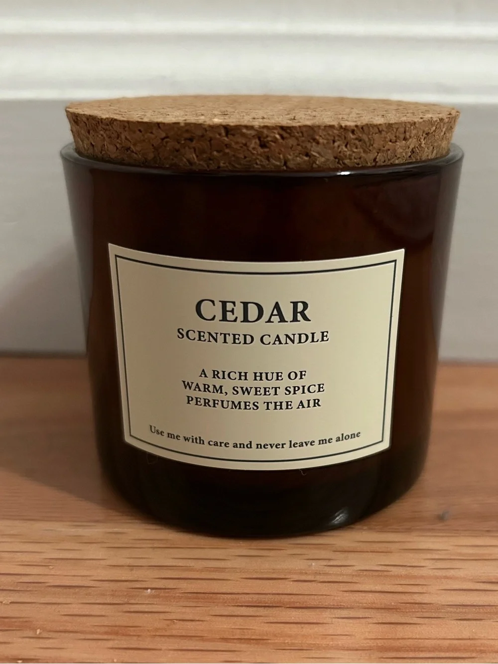 Cedar scented candle 1 wick